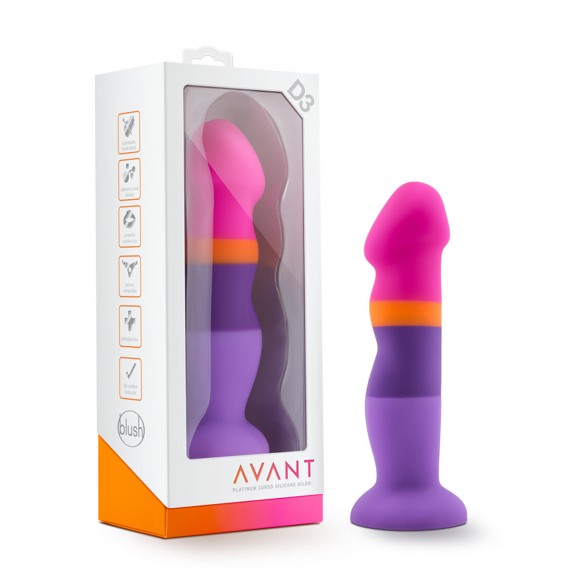 Blush Avant | Summer Fling D3: Artisan 8 Inch Curved G-Spot Dildo with Suction Cup Base