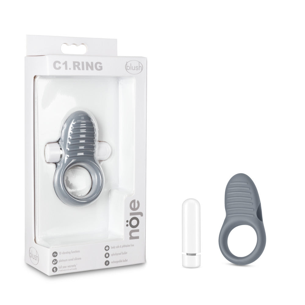 Blush Noje® | C1 Slate: Rechargeable Vibrating Penis Ring