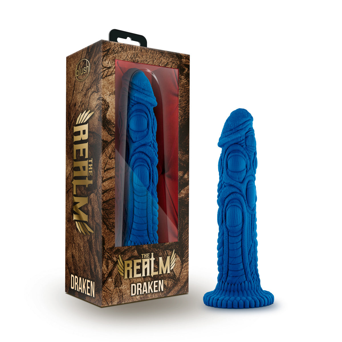 Blush The Realm | Draken Blue 7.5-Inch Long Dildo With Suction Cup Base