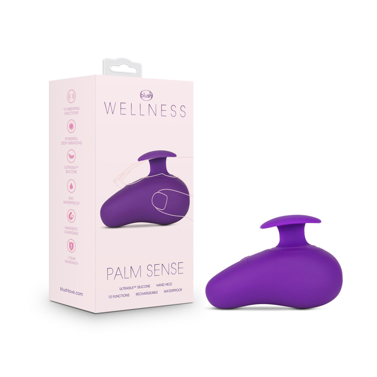 Wellness By Blus | Palm Sense RumbleTech Purple UltraSilk Vibrator