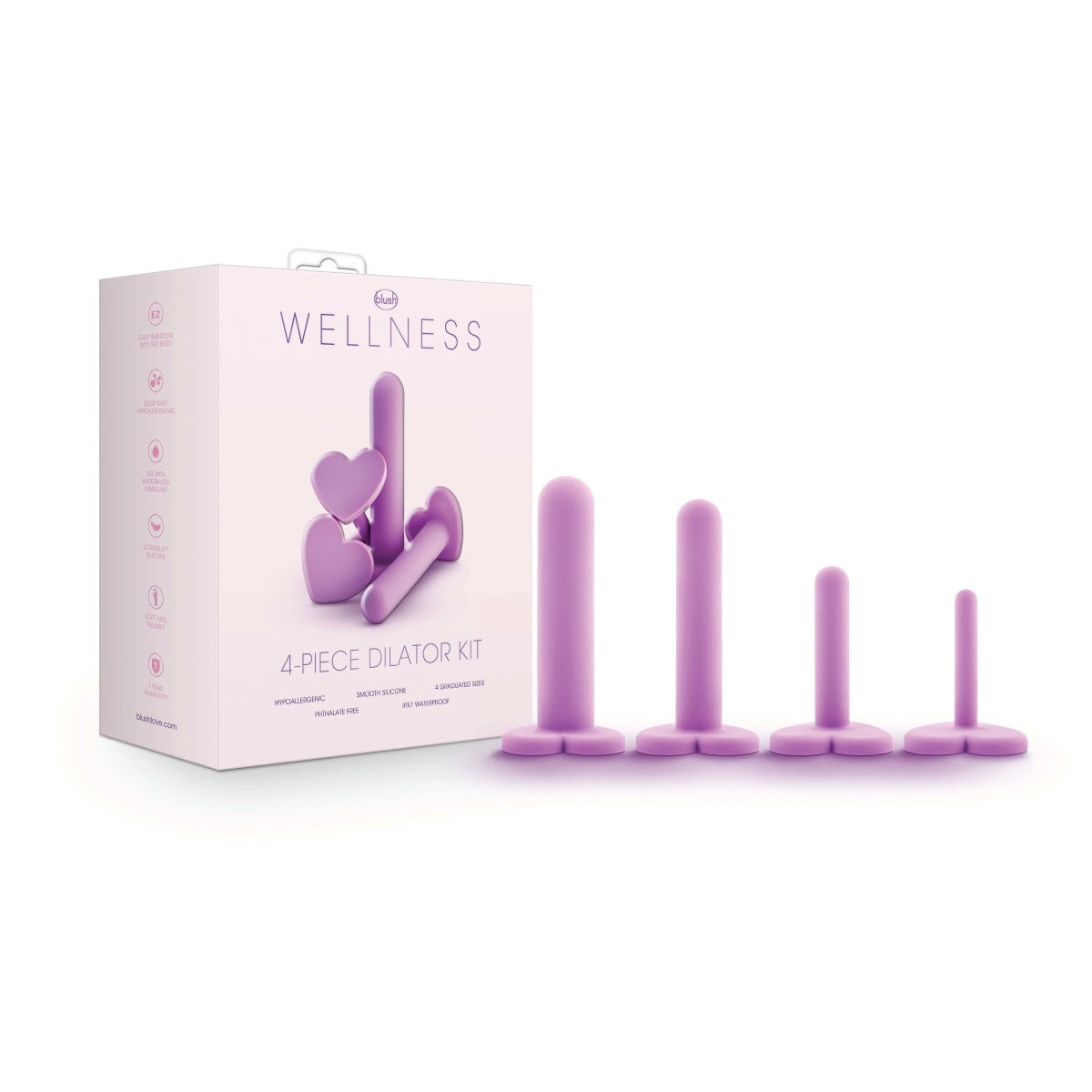 Blush Wellness 4-Piece Dilator Kit for Vaginal ,Anal Opening & Depth
